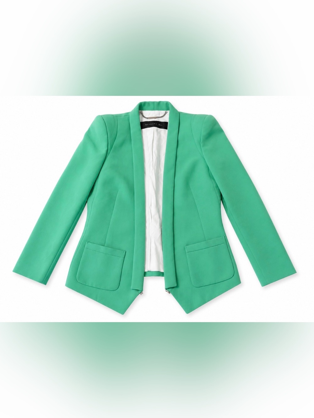 Barbara Bui Green Open Front Blazer Jacket Women’s Size 42 Tailored Designer